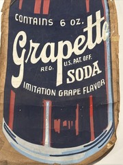 Antique Painting Illustration Large Soda Pop Bottle Grape Grapette Vintage 23″
