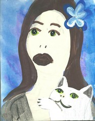 Heddy with Lamar the Cat by William Mayer New York surreal art