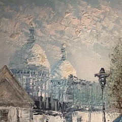 Caroline Burnett Oil Painting Paris. 22×18 Framed.