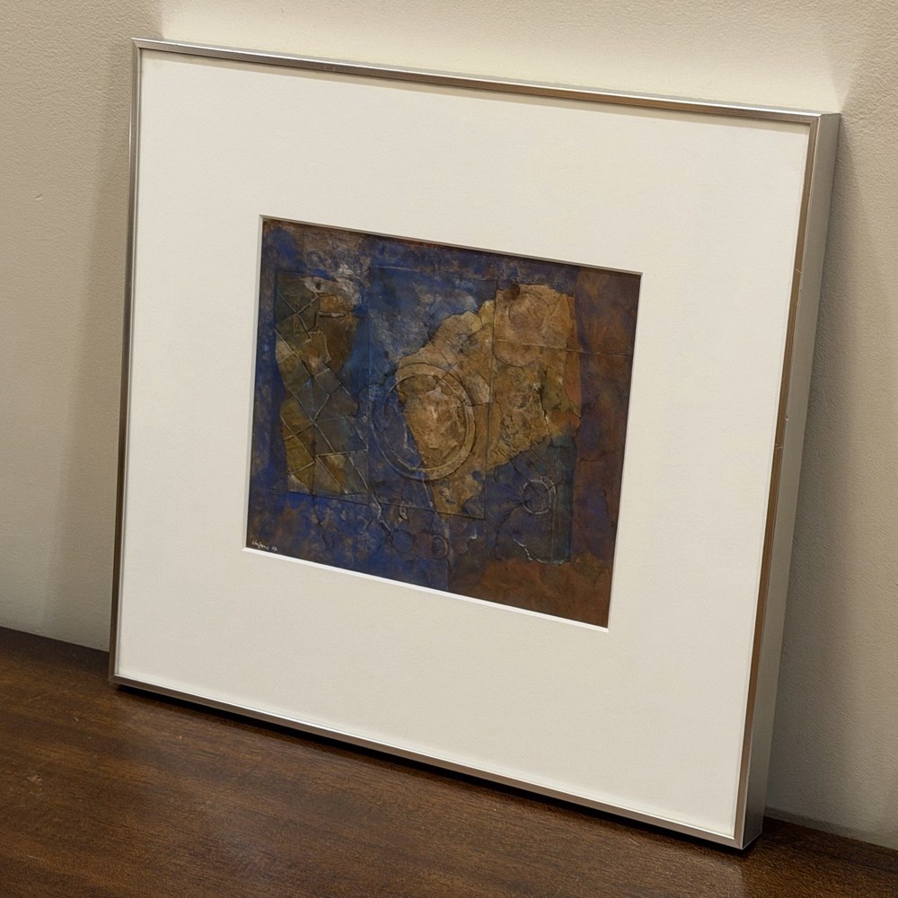 Original H.H. Steffens Abstract Collage 1977 Signed, 14.25” x 13.25”