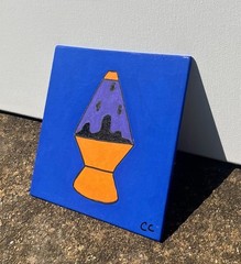 Lava Lamp Original Acrylic Painting On 5×5 Canvas Panel ￼