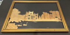 Vintage Polish Wheat Straw Art Warsaw Lazienki Palace On The Isle Framed (READ)
