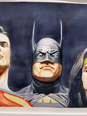 Superman painting BATman Painting- Justice League Alex Ross painting wonder wo