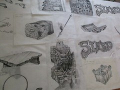 COLLECTION DRAWINGS ILLUSTRATION ANIMATION ART CREATURES SINBAD COMIC ART TRUNK