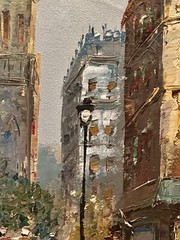 VTG Artist Signed Davis Original Oil On Board Paris Street Framed Painting 25×21