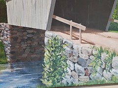 Tim Spongberg Original Painting Covered Bridge Landscape Signed Acrylic