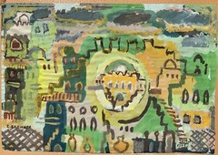 Zippora Brenner (Israeli, 1917-2010) Superb Fauvism Judaica Original Painting