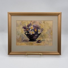 Original Watercolor by Elena V. Melnikova 2001 Russian Floral Still Life