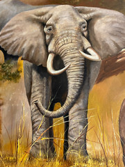 Animals of the Wild painting by D. Michael 24 inches by 36 inches oil painting