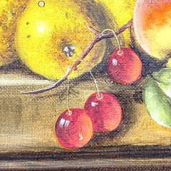 Vintage Oil Painting Framed Signed G. Frauke Fruit Motif 31x36cm