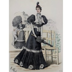 Antique 1893 Spanish Fashion Plate La Moda Elegante Ilustrada Madrid Print