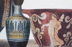 2 Henry Moses Neoclassical Greek Etruscan Pottery Urn Engraving Prints 28″
