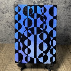 Original 5″ X 7″ Abstract Acrylic Painting On Canvas Panel With Easel