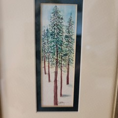 Tree Artwork Signed J Hobday??? 6 1/4 X 8 1/4 Framed
