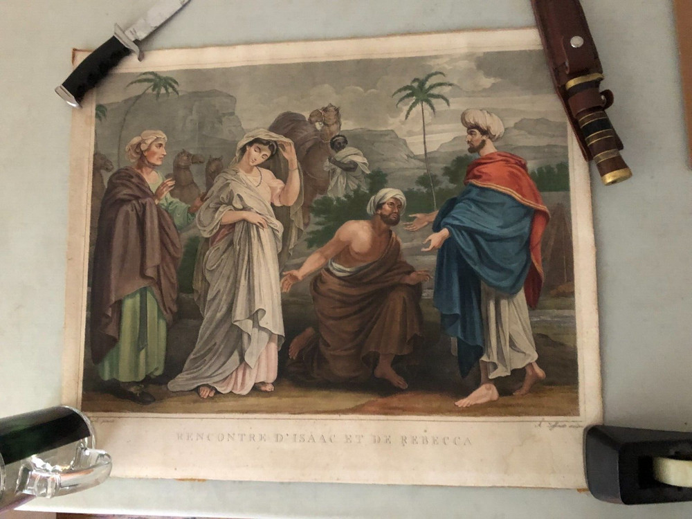 RENCONTRE DE ISSAC ET DE REBECCA LITHOGRAPH 18 1/2“ X 21 1/2“