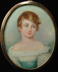 English Portrait Miniature of a Pretty Youth, c. 1810