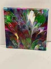 5×5 Spring colors OOAK Abstract Art made by a blind artist