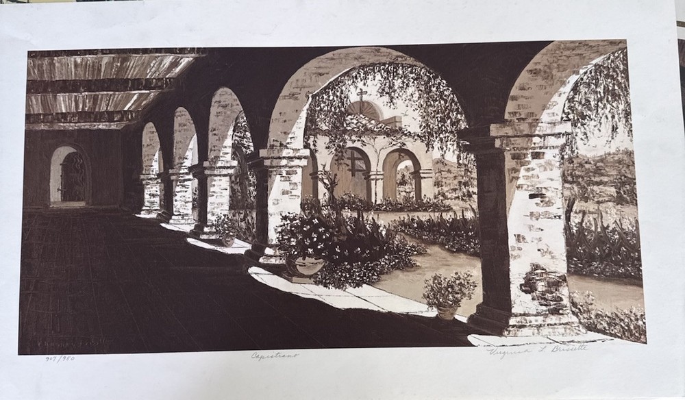 Virginia Kashay Bissett Original Oil ‚Mission San Juan Capistrano‘ 1972