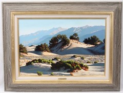 June Carey Large 20×30 Oil Painting California Desert Landscape Listed Artist