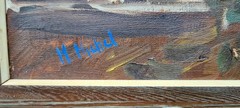 No.: 555 oil painting artwork with frame painting oil painting forest lake people