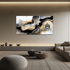 Large Canvas Painting, Modern Canvas wall art, Alcohol ink Abstract Artwork