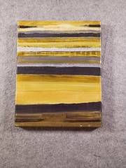 Original Vintage Modern Stripes 80s 90s Acrylic Painting on Canvas 8×10″
