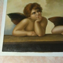 Raphael , Two Cherubs, 20″ x 24″, hand painted repro