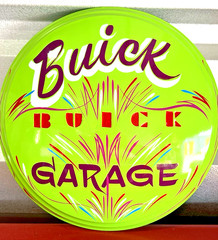 Vintage BUICK SIGN pinstriped Hub cap Hubcap Hand Painted Hotrod Kustom Kulture