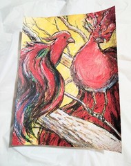 9 inch x 12 inch – Wild Birds Drawing – NO FRAME by A. Avila