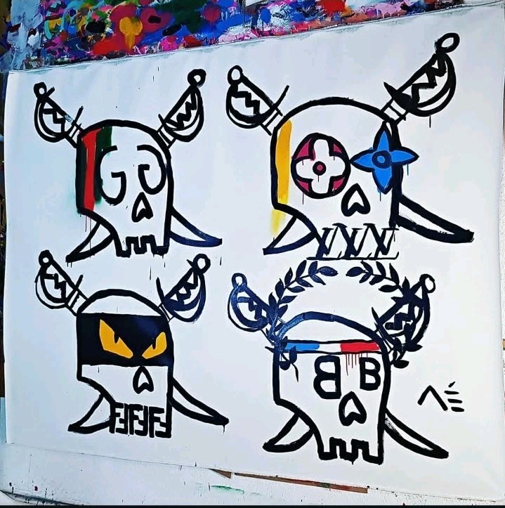 Fashion Painting Artist Manuel Mane | SKULLZ | 150cm x 160cm | Large Format
