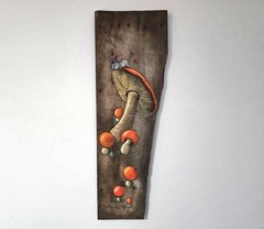 Mushrooms & Mouse Oil Painting ~ Walnut ~ Brother Matthew O.S.F ~ John Gallagher