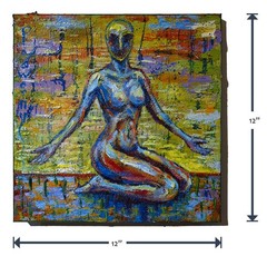 Original Oil Painting of Female Woman Robot Alien spiritual religious Modern ’26