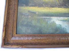 3pc Antique Original Andrew Gunderson Signed Pastel Chalk Art Painting Landscape