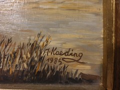 Original Oil Painting Landscape 1985 Signed By A. Kaeding 31x37cm Vintage