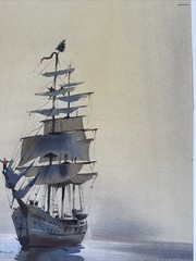 Rex Brandt Painting Nautical Boat Ship Sea Seascape Listed Famous Vintage Coast