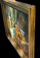 Hand-Painted Still Life Oil with Apples and Peaches: Timeless Treasuries COA