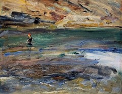 Howard Russell Butler -Bather at Bald Head Cliff, Maine-Oil painting c.1905