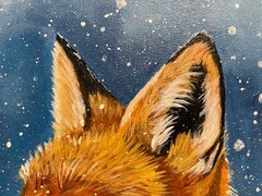 9 x 12 Acrylic Painting on Canvas ….“ Fox in Winter“