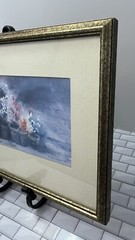Vtg Signed Original Watercolor Painting Pansies Framed 11.75×16” Signed
