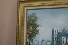 Vintage Signed Henry Rogers Oil Canvas Painting 20″x24″ Framed Notre Dame Paris