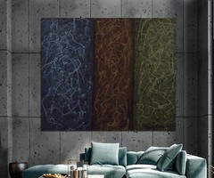 Jackson Pollock style Professional￼ Artist Canvas￼ painting￼ 72”X60”Abstract,6ft