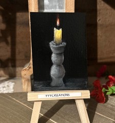 ACEO Original Mini Candlestick Painting By TTT Art Acrylic July Series 2026