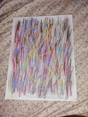 Abstract oil pastel painting on canvas 9″×12″