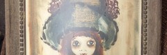 Vintage Roger Etienne Everaert Painting Parisian Big Eyed Girl Mixed Media Art