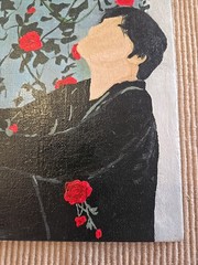 Unsigned Acrylic Abstract Dark Romantic Painting 10×8 Read Description
