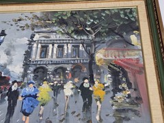 Original Painting On Canvas Post-Impressionist Framed, Matted Signed 24×32 OOAK