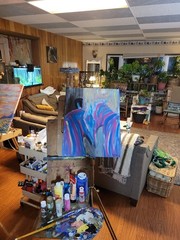 Stallions In Love Expressive Acrylic Painting 16×20 Romantic Modern Art