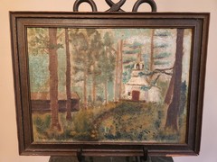 Vintage Collection of Paintings (4) from Indiana Midwest House of Old Lady….