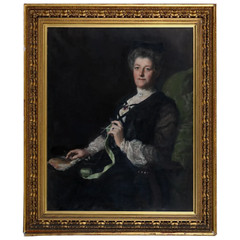 Large 19th Century Oil Portrait Lady Halle Signed By John Collier OBE