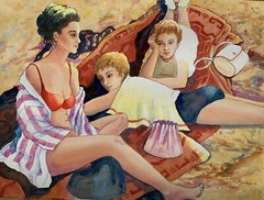 Watercolor Original Painting , Realistic Artwork 22X28 “Unforgettable Summer”